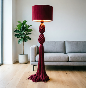 Lampe de sol bohème en macramé avec support en fer, abat-jour en corde de coton tissé à la main, couleur et taille personnalisées, lumière décorative sur pied pour le salon - Product Image 3