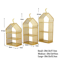 Support à gâteau en métal écologique en forme de mariée et de marié pour le Ramadan, idéal pour la décoration de table de fête de l'Aïd Ramadan Moubarak