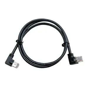 كابلات إيثرنت rj45 8P8C 24awg U/ftp 90 درجة لأسفل/ لأعلى/ إلى اليمين/ إلى اليسار كابل rj45 Cat5E LAN