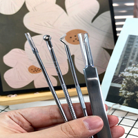 Kit d'outils de soin personnel pour l'acné : Aiguilles à double extrémité pour l'extraction des points noirs et des imperfections, 4 pièces, ensemble d'aiguilles anti-acné de bonne qualité