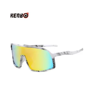 Kenbo Eyewear 2021 hợp thời trang một mảnh ống kính được nhân đôi Windproof đi xe đạp thể thao quá khổ đầy màu sắc Kính mát unisex