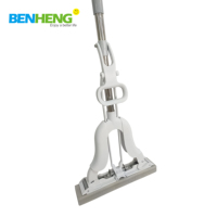 BENHENG Desain Baru Mop Spons PVA Handsfree Pengeringan Cepat dengan Peras Dua Kali untuk Pembersihan Lantai, Mop Pintar Perlengkapan Rumah Tangga