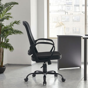 Silla de oficina ejecutiva moderna de tamaño pequeño, muebles giratorios cómodos con función giratoria - Product Image 3