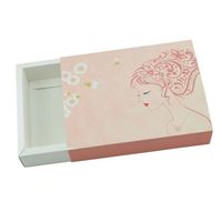 Boîte en papier kraft de qualité supérieure avec tiroir coulissant en matériaux recyclés, doublure en éponge, cadre photo entièrement transparent, plateau pliable
