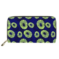 Dompet Panjang Custom dengan Ritsleting, Bahan Kulit PU, Dompet Wanita dan Pria, Tas Selempang Cetak dengan Tempat Kartu, Desain Tropis Hawaii