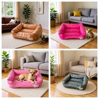 Lit pour chien et chat en tissu Oxford, pliable, toutes saisons, imperméable, résistant aux rayures, résistant à l'usure, amovible, lavable
