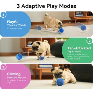Cheerble Wicked <b>Ball</b> Air Neo Blue Interactive <b>Dog</b> Toy Medium Large Heartbeat Auto Moving Bouncing Rotating ETPU - Product Image 3