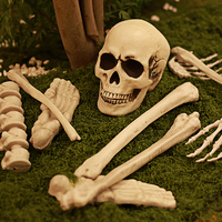 10 Piezas de Modelo de Esqueleto Humano Desmontable - Accesorios de Decoración de Halloween para Casa Embrujada, Fiestas y Educación Científica