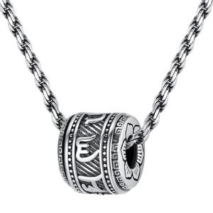 Stella Thai argento girevole ciondolo di sei parole retrò semplice argento coppia uomini e donne per inviare collana regalo di compleanno - Product Image 5