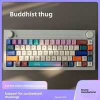 Custom PBT Dye Sublimation Keycap Set Colorful Mixed Color Minimalist Full Keycaps for Mechanical Keyboard