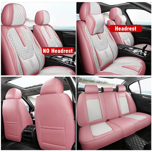 Sıcak satış tam Set özel SUV koltuklar kapak şarap kırmızı lüks Nappa deri evrensel araba koltuğu kapakları - Product Image 6