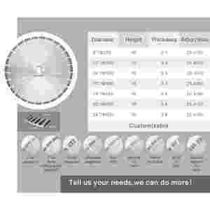 <strong>Diamond</strong> <strong>Blade</strong> Concrete <strong>Saw</strong> <strong>Blade</strong> with 12-20in 25.4mm Hole Wet <strong>Cutting</strong> Laser Welded <strong>Segments</strong> for Cement <strong>Cutting</strong> - Product Image 6