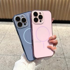 AG Frosted Anti-caída magnética cubierta completa protectora de silicona PC funda de teléfono para <span class=keywords><strong>iPhone</strong></span> 11 <span class=keywords><strong>12</strong></span> 13 14 15 16 Pro Max Plus - Product Image 2