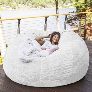 Sillón Puff Gigante de Piel Sintética Azul Marino, Sofá Perezoso Extra Grande y Acogedor <span class=keywords><strong>para</strong></span> Sala de Estar, Dormitorio, Salón, Patio - Product Image 6
