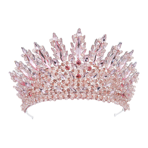 ROMANTISCHER Luxuriöser Bunter Handgefertigter Perlenbesetzter Brautschmuck Hochzeits-Haaraccessoire Strass-Tiaras - Product Image 1