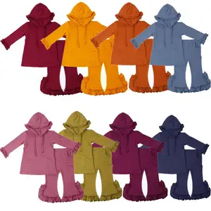 卸売幼児女の子スウェットシャツ2ピースフード付き衣装女の子冬服セット2022