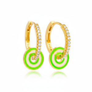Phosphore Vert Émail Charme CZ Pierre Dangle Boucles D'oreilles En Gros Turc 925 En Argent Sterling Fabriqué À La Main Fine Bijoux pour Femmes - Product Image 2