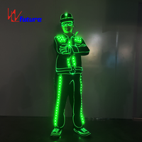 Ensemble de costumes de scène lumineux à LED, veste et pantalon avec lumières clignotantes rechargeables pour les soirées en boîte de nuit, costumes de scène