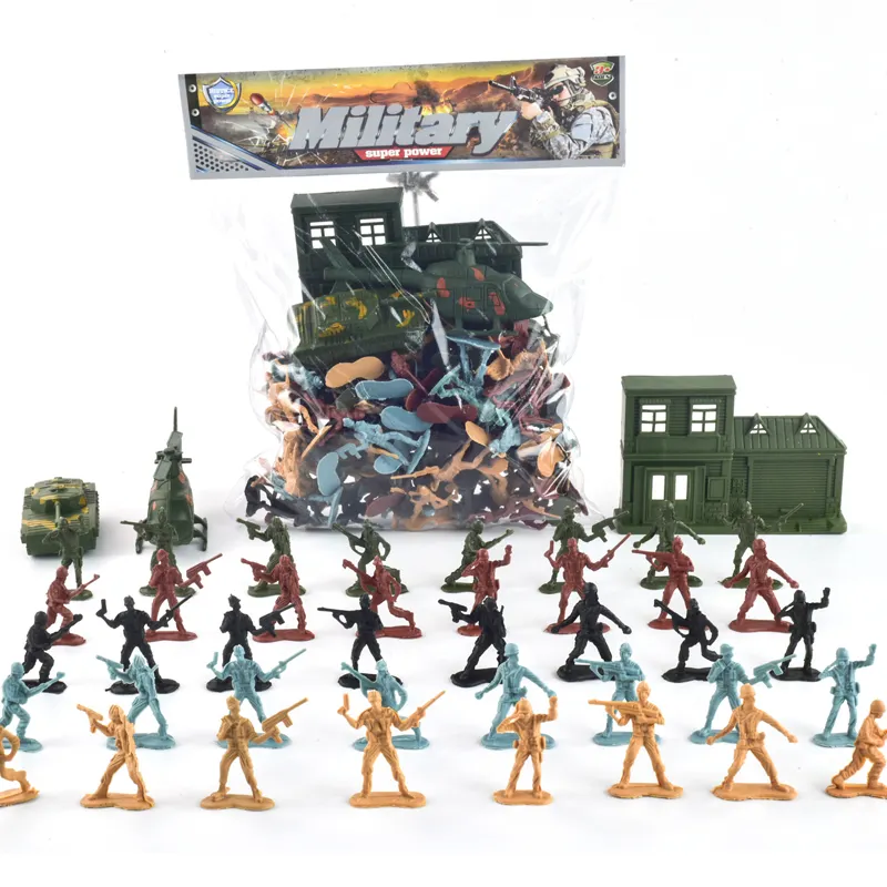 Nieuwe Groothandel Plastic 100Pcs Actiefiguur Leger Speelset Mini Militaire Speelgoedsoldaatjes