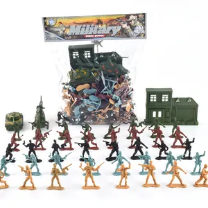 Nueva venta al por mayor de plástico 100 piezas figura de acción ejército Juego Mini soldados de juguete militar