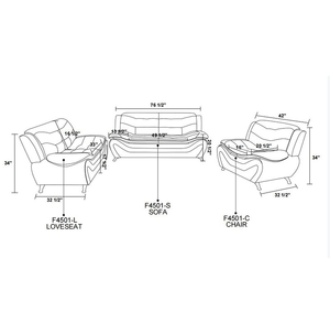 Best Selling Modern 1 2 3-Seater <b>Living</b> <b>Room</b> <b>Sofa</b> Loveseat Set & Chair in Black Faux Leather White Gray for Apartments Hotels - Product Image 6