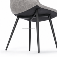 Chaise de salle à manger rembourrée avec dossier en coquille, tissu texturé, assise courbée, imperméable, pour appartement, maison, hôtel, restaurant