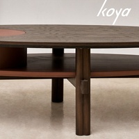 Designs nordiques maison ovale mat couleur marron ocre Tables basses meubles MDF stockage en bois salon Table basse