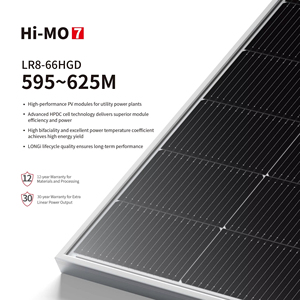 Paneles Solares Longi HI-MO 7 de 600w Tipo N, 595w, 600w, 610w, 620w, TOPCon, Garantía de 25 Años, Vidrio Bifacial, Stock al por Mayor - Product Image 1