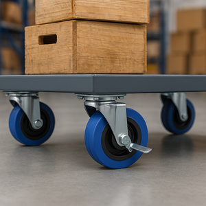 4 Polegada <span class=keywords><strong>5</strong></span> Polegada PU / PVC Silenciosa Giratória & Rodízio Fixo Rodas Móveis Duráveis Gabinete Industrial Trolley Rodas - Product Image 5
