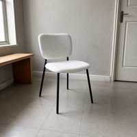 Chaise de bureau en tissu avec dossier capitonné, pieds en métal, coussin rembourré, chaise de salle à manger contemporaine