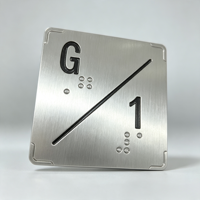 Plaque de signalisation d'ascenseur en braille personnalisée en acier inoxydable 304, avec numéros de étage tactiles en relief, pour boutons d'ascenseur d'hôtel, d'hôpital ou de bureau