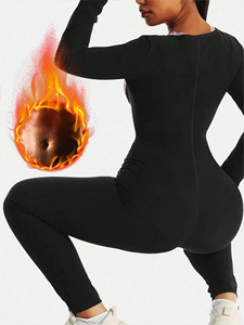 Traje de Sauna para mujer, mono de cuerpo de sudor, entrenadores de cintura para mujer, trajes de sudor de entrenamiento de grasa del vientre - Product Image 4