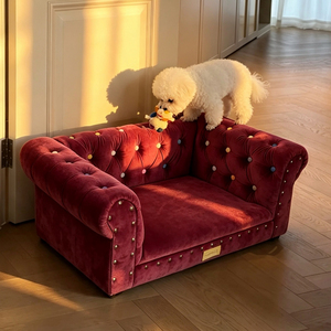 Custom Wood Leg Orthopedic <b>Dog</b> <b>Bed</b> Waterproof Leather Raised Pet <b>Bed</b> Non Slip Luxury Premium Indoor <b>Sofa</b> <b>For</b> Small Big <b>Dogs</b> Cats - Product Image 1