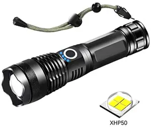 Luz de Flash recargable por USB, linterna LED táctica súper brillante de 7000 lúmenes XHP50, resistente al agua, con zoom