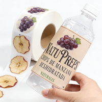 Étiquette adhésive personnalisée pour bouteille d'eau potable, jus de fruits, jus d'orange, rouleau d'autocollants, étiquettes en vinyle pour verres, bouteilles en plastique
