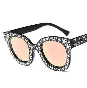 Lunettes de soleil pour femmes Vintage Cat Eye Lunettes de soleil Bling <span class=keywords><strong>Star</strong></span> Ladies Classic Retro Square Shades Protection UV400 - Product Image 3