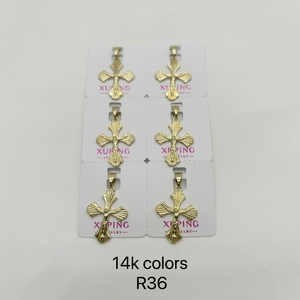 Xuping Jewelry Wholesale - Lot de pendentifs croix plaqués or 14K, motifs religieux égyptiens variés, pour la fabrication de colliers et bijoux DIY - Product Image 5