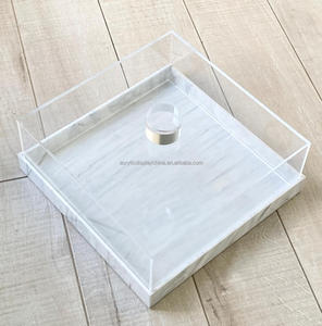 아크릴 대리석 Lucite 광장 디저트 트레이 커버 - Product Image 1