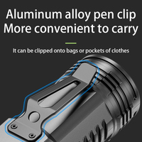 Mini lampe torche rechargeable par USB à 3 LED, porte-clés, clip de poche, étanche, portable, camping, EDC, urgence