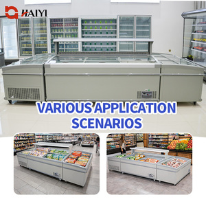 Congelador Horizontal para Supermercado, Refrigerador con Puerta de Vidrio, Congelador Combinado Tipo Isla para Almacenamiento de Alimentos - Product Image 2
