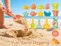 Ensemble de 25 jouets de plage en plastique avec moules à sable et clôture, jouets d'été éducatifs écologiques pour enfants, jeux intérieurs et extérieurs