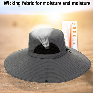 Chapeau de pêcheur unisexe pour la protection solaire en plein air, imperméable, à large bord, séchage rapide, pliable, pour la randonnée, la pêche, le camping - Product Image 5