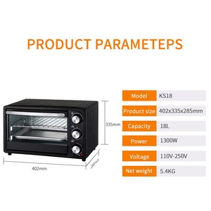 Chất lượng cao 1300W 18L <span class=keywords><strong>Mini</strong></span> tosater Lò đa chức năng gia đình Lò Nướng Bánh & lò nướng bánh pizza để nướng - Product Image 6