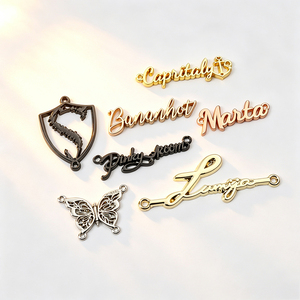 ODM OEM Custom Metal Logo <b>Labels</b> Private Brand Sew-on <b>Name</b> Tags Custom Own Design Metal Plates for Clothing & Bags - Product Image 3