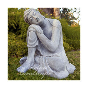 Atacado Decoração Do Jardim Ao Ar Livre Grande Pedra De Mármore Sentado Buda Budista Monge Escultura Estátuas Compras Online - Product Image 3