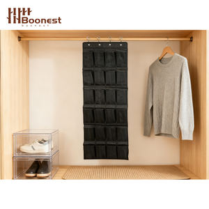 Katlanabilir çevre dostu dokunmamış kumaş kapı ayakkabı organizatörü ile 24 örgü cepler askılı klozet saklama çantası (162x48cm) - Product Image 6