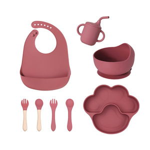 Juego de Cubiertos para Niños en Oferta, Baberos para Bebés, Plato con Ventosa, <span class=keywords><strong>Vajilla</strong></span> de Silicona <span class=keywords><strong>Completa</strong></span>, Juego de Destete para Bebés - Product Image 3