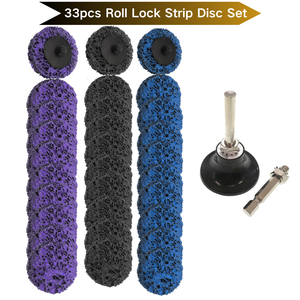 33 disques de ponçage à changement rapide de <span class=keywords><strong>2</strong></span> pouces, support de tige de 6 mm, système Roll Lock, disques de décapage et de nettoyage faciles, roue de décapage pour l'élimination de la peinture et de la rouille - Product Image 1