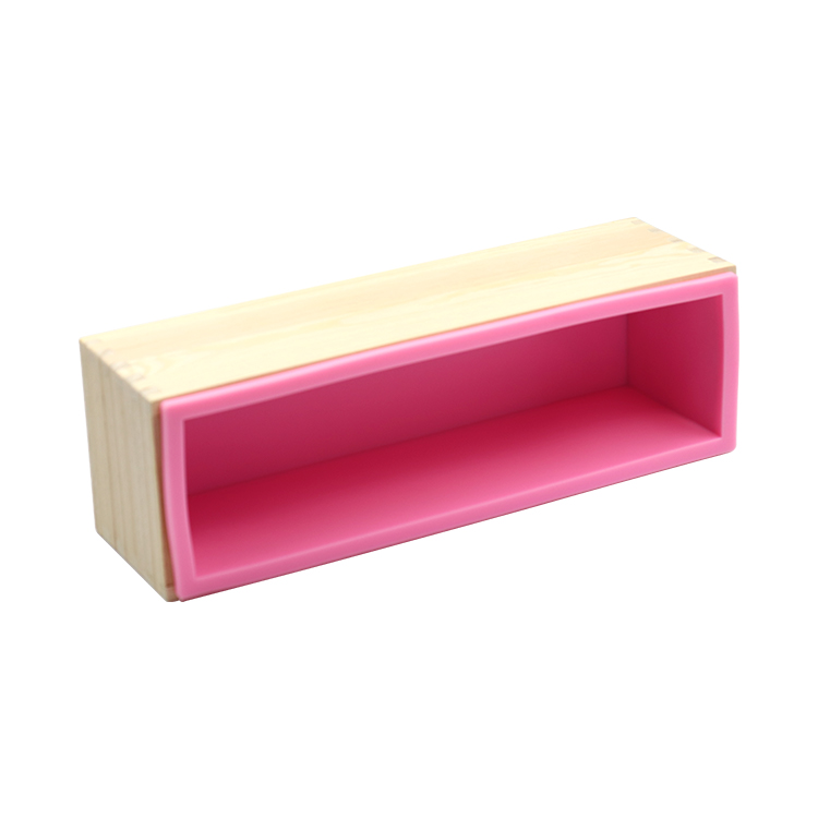 Boîte en bois de silicone rose