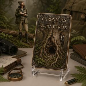 Carta Collezionabile in Metallo Incisa in 3D Personalizzata, Cronache degli Alberi Antichi, Souvenir in Rame Anticato e Acciaio Inossidabile - Product Image 2